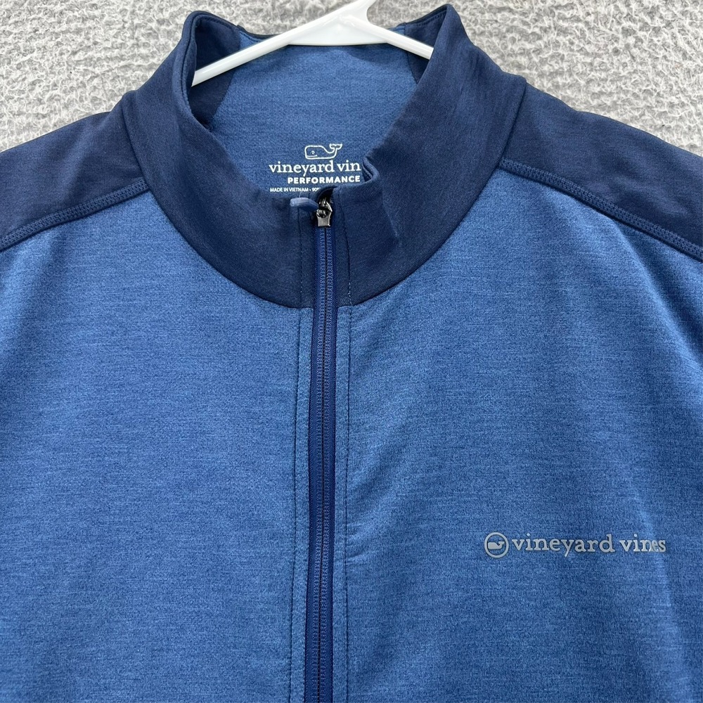 Vineyard Vines Men Full‎ Zip Performance Vest Men 2XL Blue Athleisure Oakfield